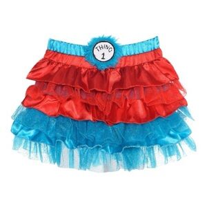 Dr Seuss Thing #1 & #2 Tutu Red and Blue Ruffled Skirt Child Small S 4-6